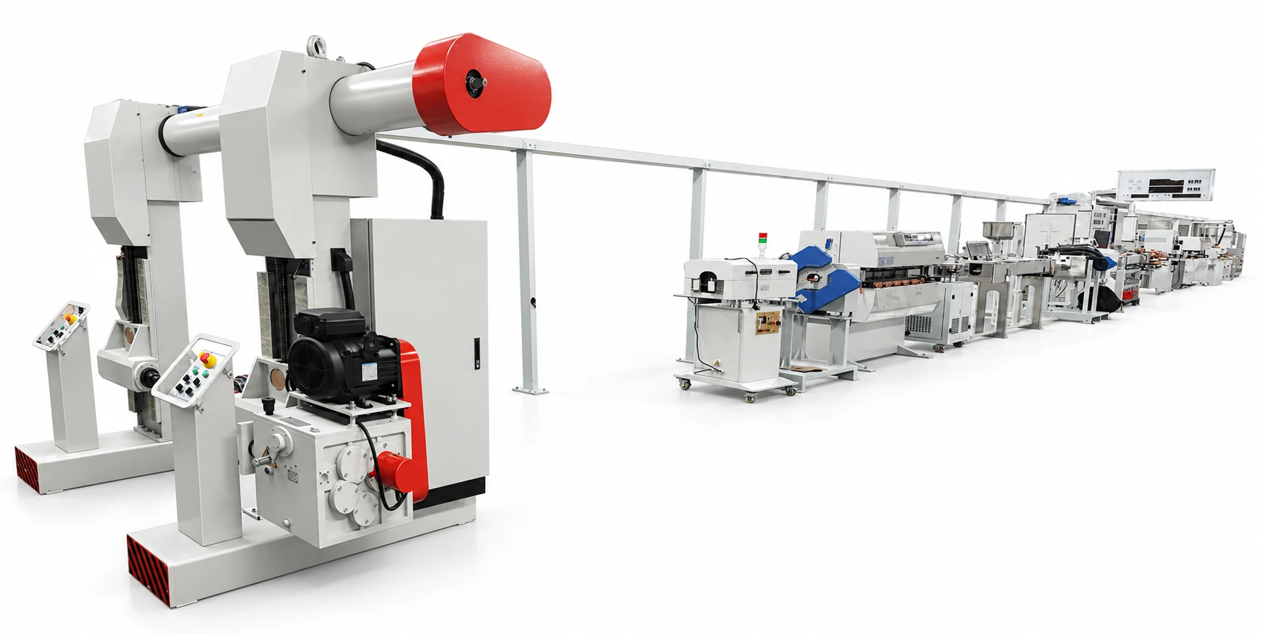 3D visualization: New-energy cable extrusion line shown in the PINYANG catalogue
