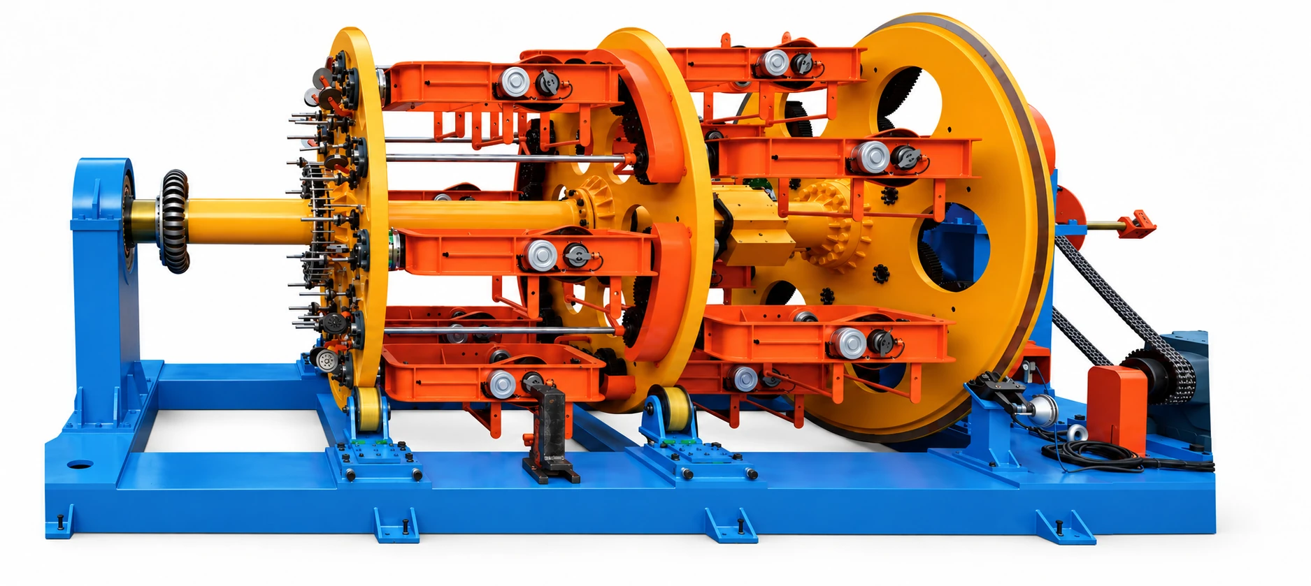 3D visualization: Stranding equipment with the rotating assembly visible